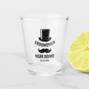 ブラックハットムスタヒーステンダーヴィンテージgroomsmen ショットグラス