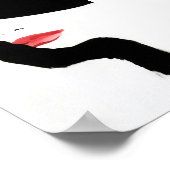 ブラックハットレトロヴィンテージファッションイラストレーション ポスター (角)