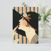 「ブラックハット」アールデコby George Barbier サンキューカード (スタンド正面)