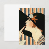 「ブラックハット」アールデコby George Barbier サンキューカード (正面/裏面)