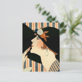 「ブラックハット」アールデコby George Barbier ポストカード (スタンド正面)