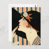 「ブラックハット」アールデコby George Barbier ポストカード (正面/裏面)
