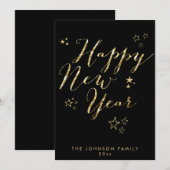 ブラックハッピーニューイヤーカードゴールドフォイル シーズンカード (正面/裏面)