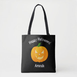 ブラックハッピーハロウィントートバッグ トートバッグ