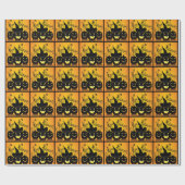 ブラックハッピーハローウィンカボチャ ラッピングペーパー (フラット)