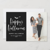 ブラックハッピーハローウィンブラシレタリング写真 シーズンカード (正面)