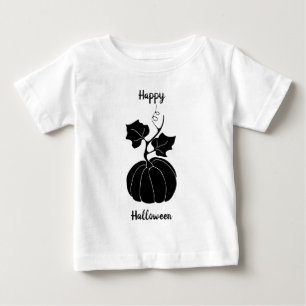 ブラックハッピーハローウィンホラー不気味 ベビーTシャツ
