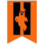 ブラックハッピーハローウィン文字こうもりオレンジバックグラウンド バンティングフラッグ (第2の旗)