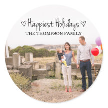 ブラックハッピーホリデイズフォトスタンプ