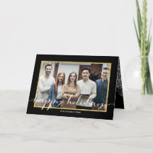 ブラックハッピーホリデーズ – フォトビジネスホリデーカード