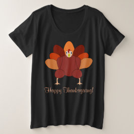 ブラックハッピー感謝祭スウェットシャツトルコ プラスサイズTシャツ
