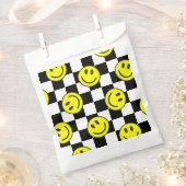 ブラックハッピー顔チェックgroovy フェイバーバッグ (クリップ留めされた状態)