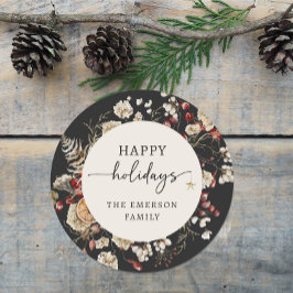 ブラックハッピー ホリデー スティッカー ラウンドシール