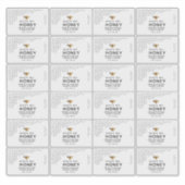 ブラックハニカム透明ハニービーラベル8x5cm シール (正面)