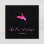 ブラックハミングバードスクエアビジネスカード スクエア名刺 (正面)