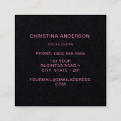 ブラックハミングバードスクエアビジネスカード スクエア名刺 (裏面)