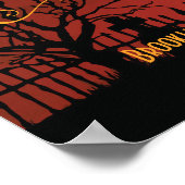 ブラックハロウィンウェディングレセプションサインプリント18x24 ポスター (角)