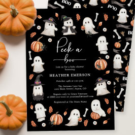 ブラックハロウィンベイビーシャワー 招待状