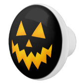 ブラックハロウィン白熱［赤熱］光を放つハロウィーンのカボチャのちょうちんパンプキン セラミックノブ (右)