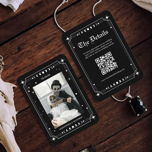 ブラックハロウィン結婚のウェブサイトQrコード エンクロージャーカード