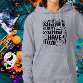 ブラックハロウィン お化けは楽しみたい パーカ