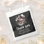 ブラックハロウィン フローラル スカル ゴシック ブライズシャワー フェイバーバッグ (クリップ留めされた状態)