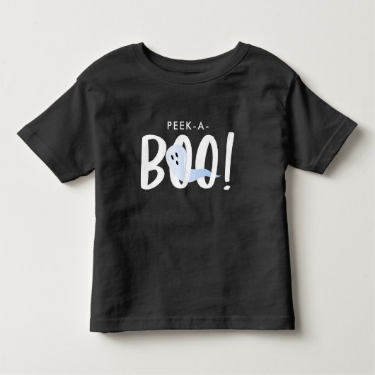 ブラックハロウィーンかわいい幽霊PEEK-A-Boo! トドラーTシャツ (正面)