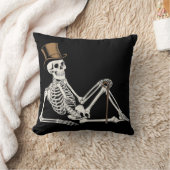 ブラックハロウィーンのアクセントを置くスケルトン クッション (ブランケット)