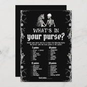 ブラックハロウィーンのスケルトンあなたの財布のゲームの何 招待状 (正面/裏面)