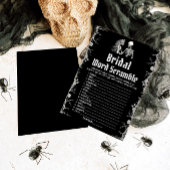 ブラックハロウィーンのスケルトンブライダル単語スクランブルゲーム 招待状