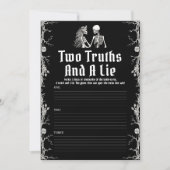 ブラックハロウィーンのスケルトン2つの真実とライゲーム 招待状 (正面)