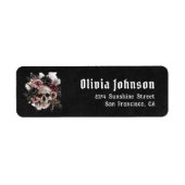 ブラックハロウィーンのドクロ ブライダルシャワーの返送先住所 ラベル (正面)