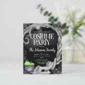 ブラックハロウィーンの衣装パーティの招待状 インビテーションポストカード (スタンド正面)