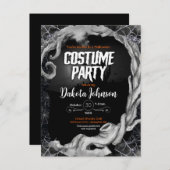 ブラックハロウィーンの衣装パーティの招待状 インビテーションポストカード (正面/裏面)