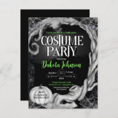 ブラックハロウィーンの衣装パーティの招待状（RSVP付き） インビテーションポストカード (正面/裏面)