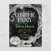 ブラックハロウィーンの衣装パーティの招待状（RSVP付き） インビテーションポストカード (正面)