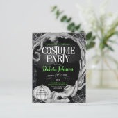 ブラックハロウィーンの衣装パーティの招待状（RSVP付き） インビテーションポストカード (スタンド正面)