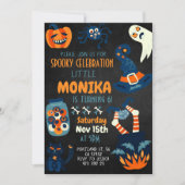 ブラックハロウィーンウィッチコールドロン誕生日 招待状 (正面)