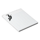 ブラックハロウィーンウィッチシルエットラインホワイト紙 ノートパッド (アングル)