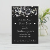 ブラックハロウィーンオータムウェディングデートを保存 招待状 (スタンド正面)