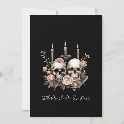 ブラックハロウィーンオータムウェディングデートを保存 招待状 (裏面)