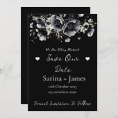 ブラックハロウィーンオータムウェディングデートを保存 招待状 (正面/裏面)