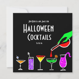 ブラックハロウィーンカクテルドリンクパーティの招待状 招待状