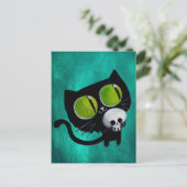 ブラックハロウィーンキャットスカル ポストカード (スタンド正面)