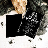 ブラックハロウィーンスケルトンあなたの電話ゲームの何 招待状