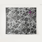 ブラックハロウィーンスパイダーウェブ写真用背景 タペストリー (正面(横))