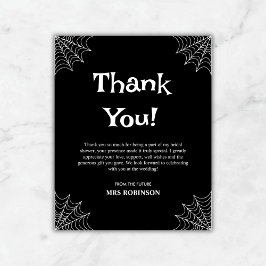 ブラックハロウィーンブライダルシャワーサンキューカード
