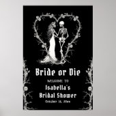 ブラックハロウィーンブライドまたはダイブライダルシャワーへようこそ ポスター (正面)