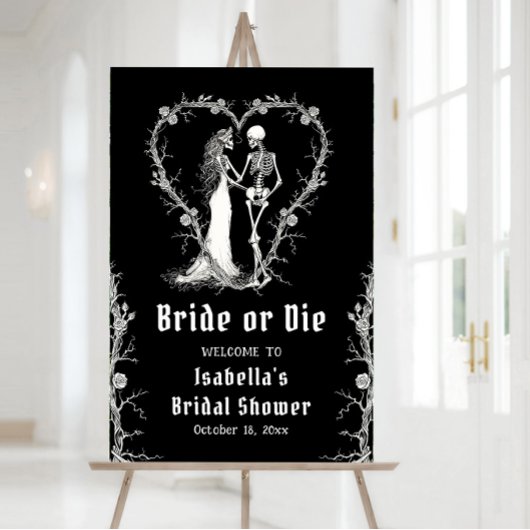 ブラックハロウィーンブライドまたはダイブライダルシャワーへようこそ ポスター