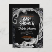 ブラックハロウィーンベビーシャワー招待状 インビテーションポストカード (正面/裏面)
